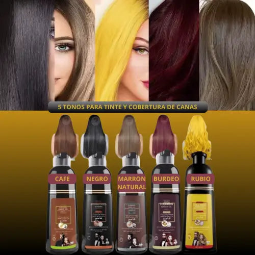 SHAMPOO COLORANTE TINTE CUBRE CANAS